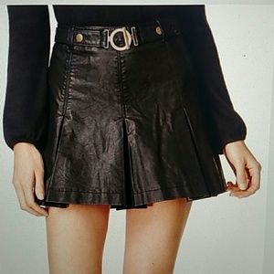 Free People Faux Leather Mini Skirt